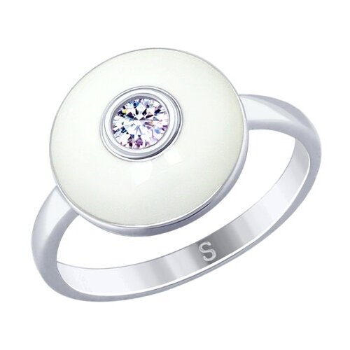 фото Sokolov кольцо из серебра с эмалью и фианитом 94012646, размер 20