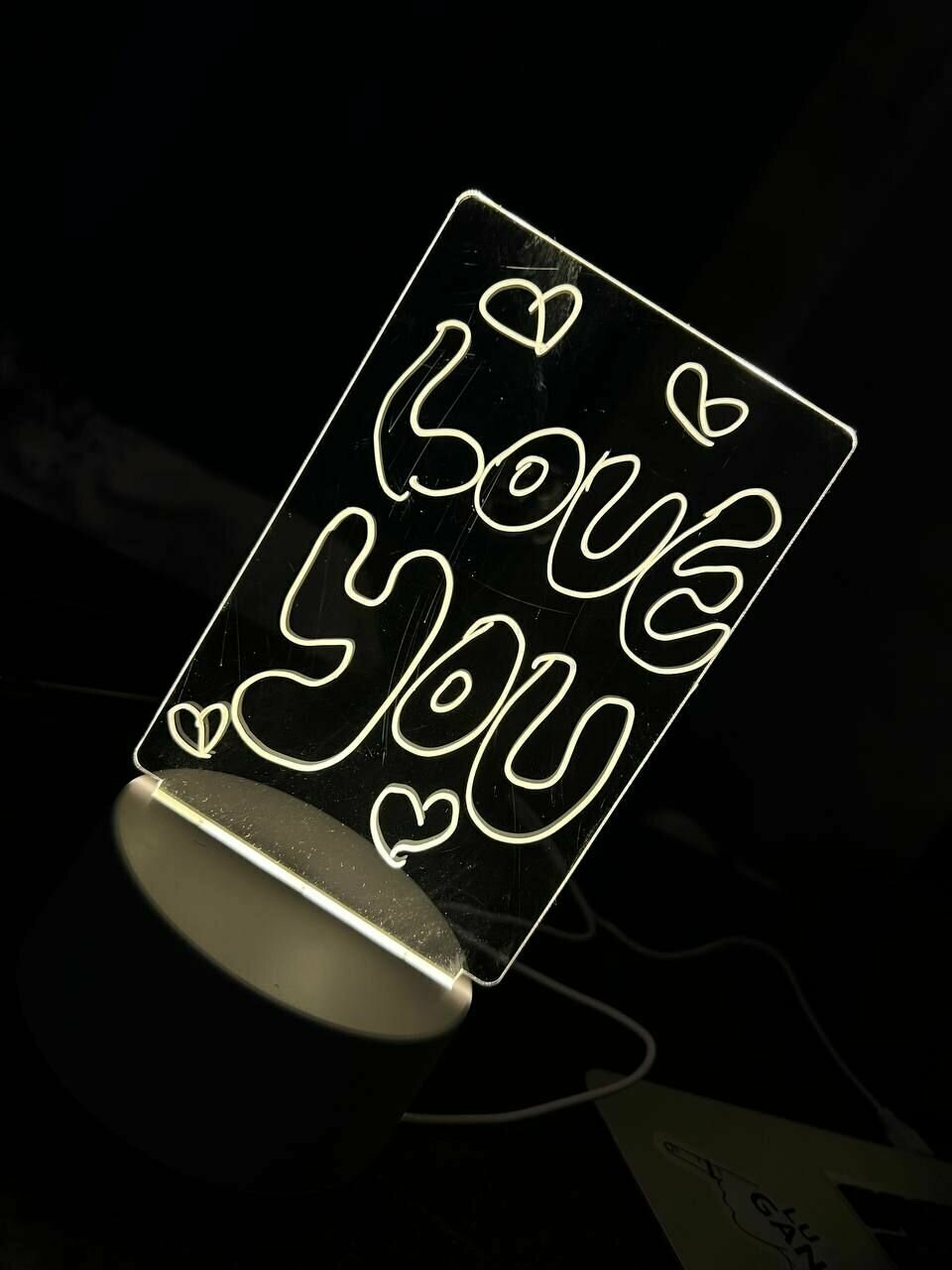 Ночник детский для заметок с маркером Manvayo 3D белый, для взрослых в подарок, светильник LED (с кабелем USB) - фотография № 6