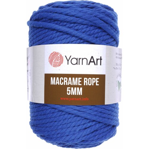 Пряжа YarnArt Macrame Rope 5mm василек (772), 60%хлопок/ 40%вискоза/полиэстер, 85м, 500г, 1шт