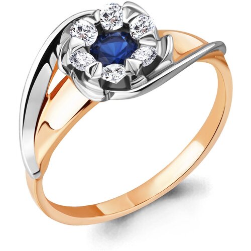 Кольцо Diamant online, золото, 585 проба, бриллиант, сапфир, размер 19 кольцо из золота с бриллиантом и сапфиром звездчатым 11 0514 1400 размер 17 5 мм