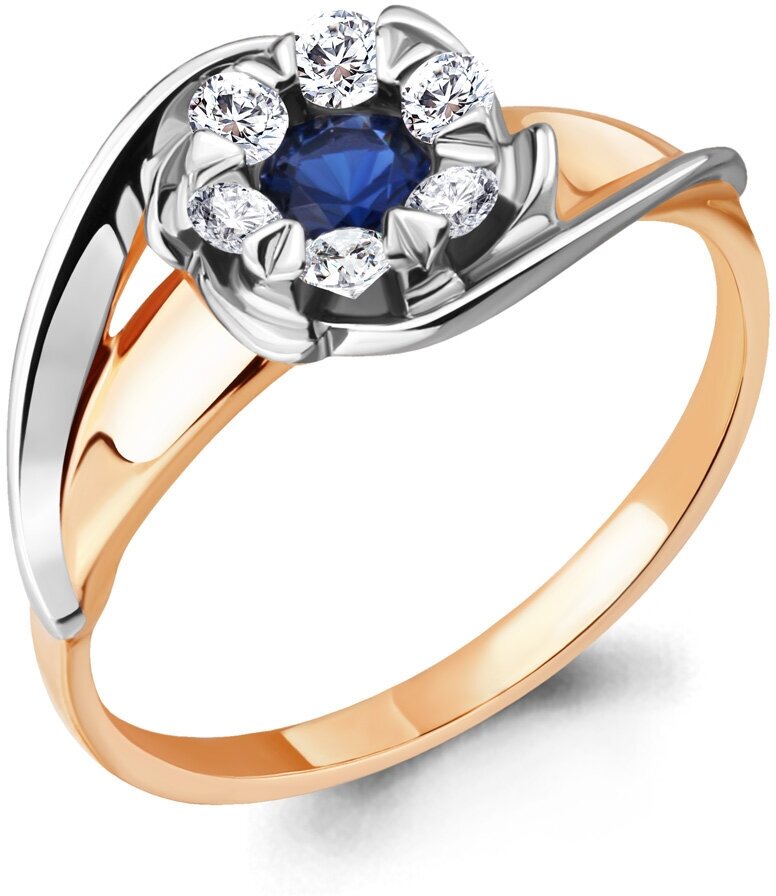 Кольцо Diamant online, золото, 585 проба, бриллиант, сапфир