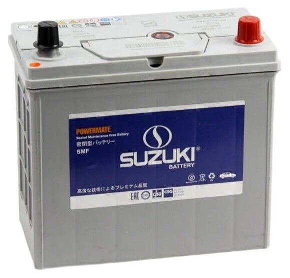 Аккумулятор автомобильный Suzuki 45 А/ч 380 А обр. пол. 50B24LS Азия авто (238x129x227)
