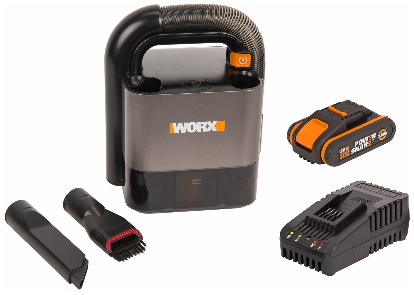 Аккумуляторный пылесос WORX WX030 20В, 2Ач х1, ЗУ, коробка