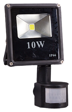 Прожектор светодиодный Reluce 54010-0.2-001QY LED10W+SENSOR BK, 10 Вт, свет: дневной белый
