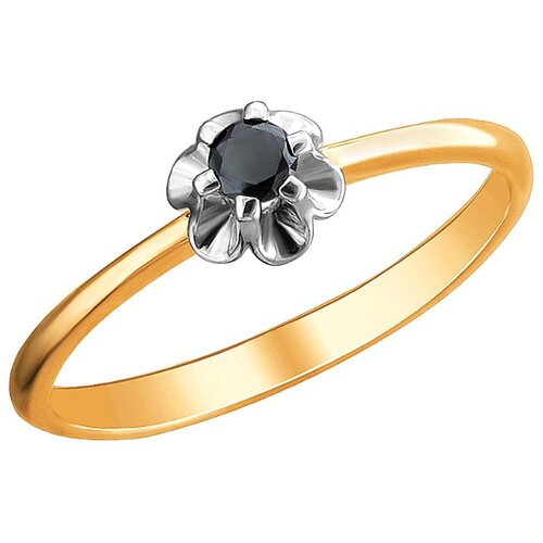 фото Эстет кольцо с 1 бриллиантом из красного золота 01к611451р-1, размер 19