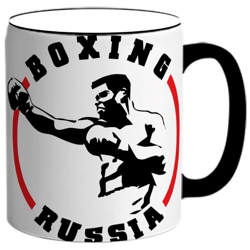 фото Кружка в подарок боксеру с надписью boxing russia drabs