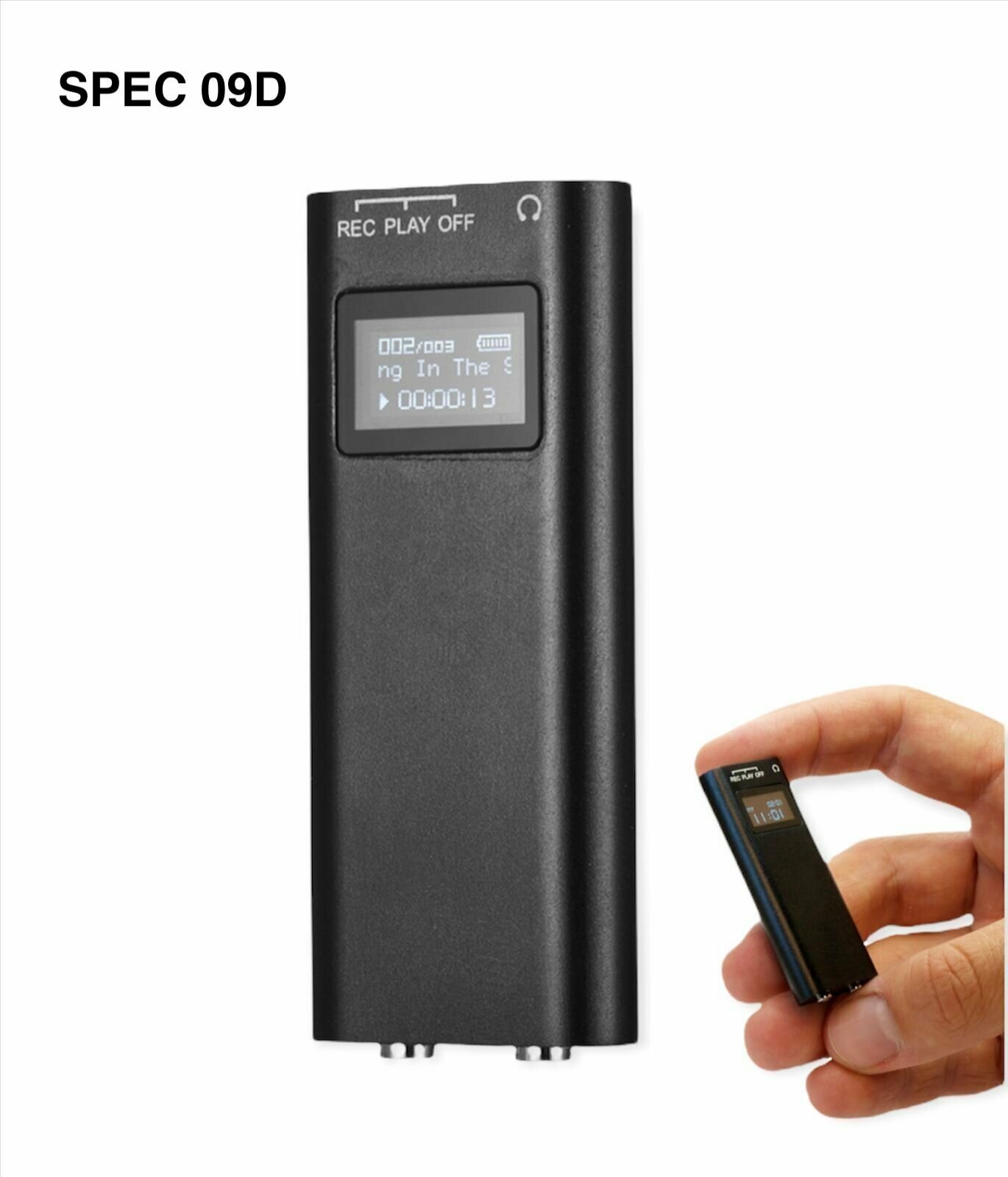 Диктофон Ultra 09D с встроенной памятью 8Gb MP3 плеер диктофон с включением по датчику звука 12 часов с непрерывной работы 100 часов записи