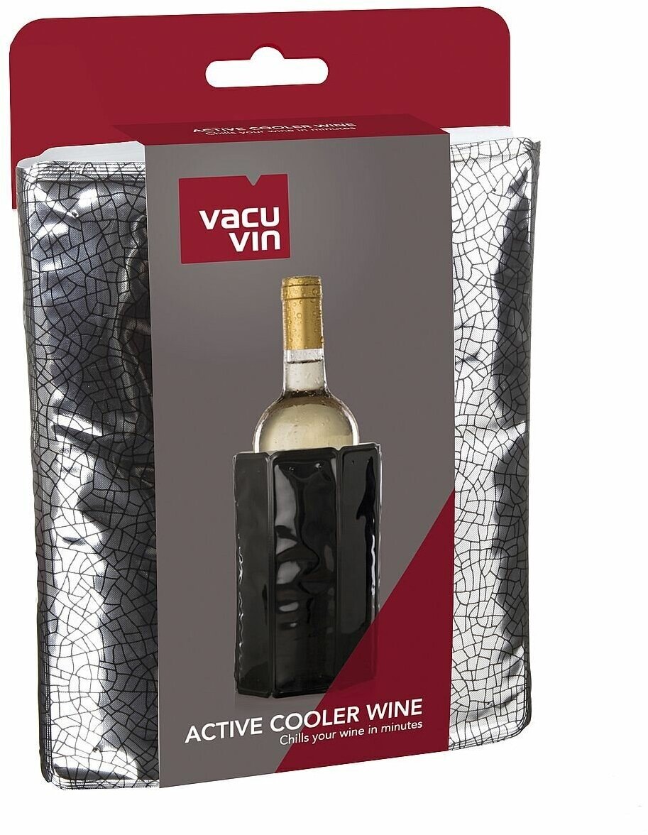 Чехол для бутылки VacuVin Active Cooler Wine, серебристый