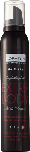 Пена для укладки для всех типов волос Lorvenn Hair Professionals Hair Art Extra Body Styling Mousse