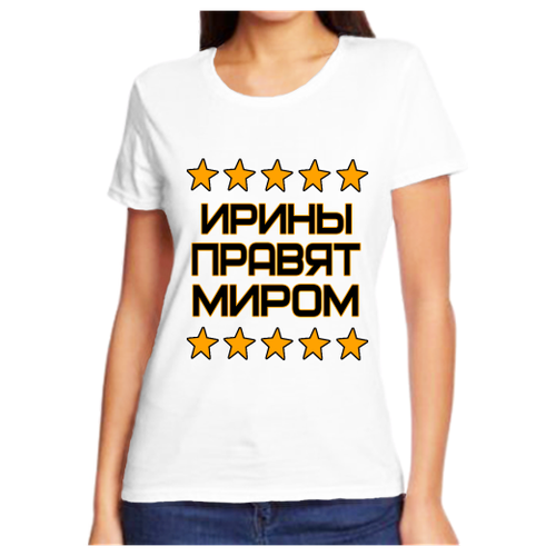 футболка девочке белая ирина правит миром р р 24 Футболка размер (46)S, белый