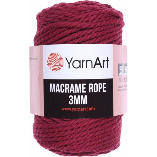 Пряжа YarnArt Macrame Rope 3mm цикламен (781), 60%хлопок/ 40%вискоза/полиэстер, 63м, 250г, 3шт