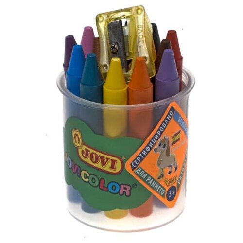 фото Jovi карандаши восковые с точилкой 16 цветов 980/16