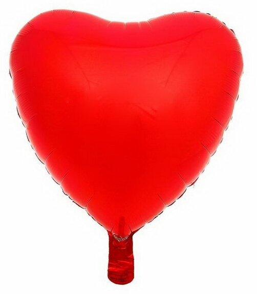 Шар фольгированный 18"Сердце", металл, красный, 5 шт.