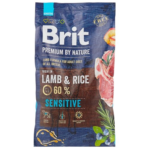 фото Сухой корм для собак Brit Premium by Nature ягненок 8 кг