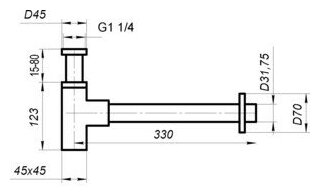 Сифон для раковины BelBagno SMQ2 черный (BB-SMQ2-NERO)