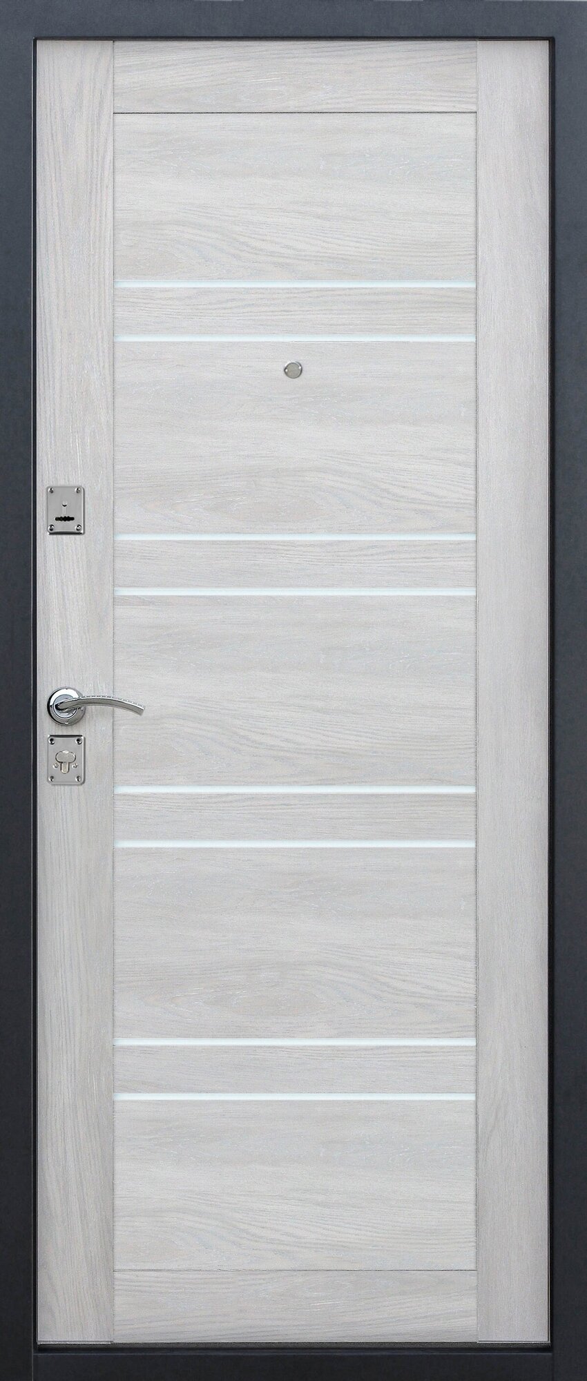 Дверь Dominanta Серебро Царга Дуб шале белый 96 L - фотография № 4