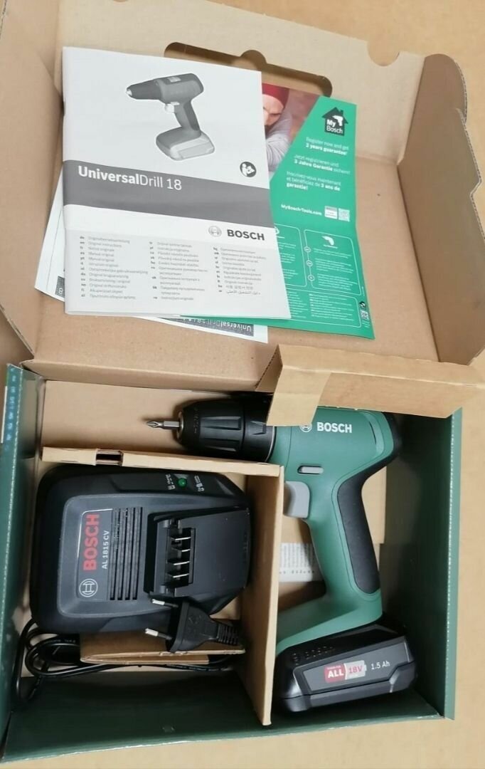 Дрель - шуруповерт аккумуляторная Bosch UniversalDrill 0603JC8000, 18В, 1xLi-ion, ЗУ - фотография № 5