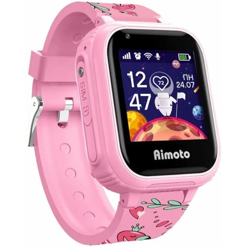 часы с gps трекером aimoto pro 4g pink 8100804 Кнопка жизни Aimoto Pro 4G Flamingos 8100821