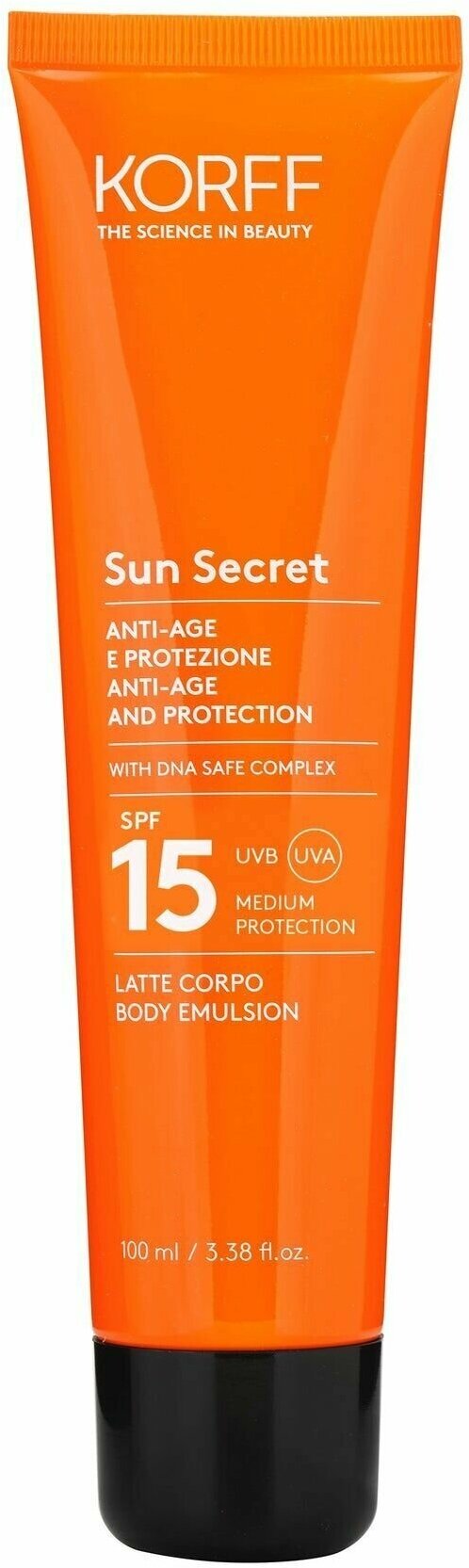 KORFF Эмульсия для тела солнцезащитная SPF15 Sun Secret Anti-age and Protection Body Emulsion