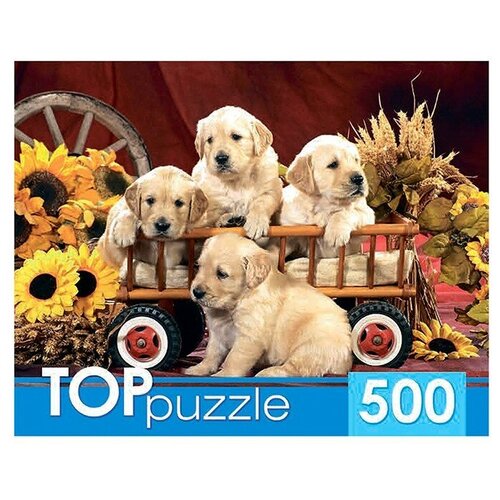 пазл top puzzle 500 деталей лесные животные Пазл TOP Puzzle 500 деталей: Щенки лабрадора