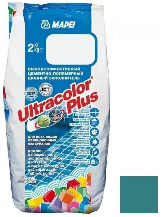 Затирка MAPEI Ultracolor Plus 2 кг №171 бирюзовый