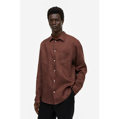 Рубашка H&M, размер (52)XL, коричневый