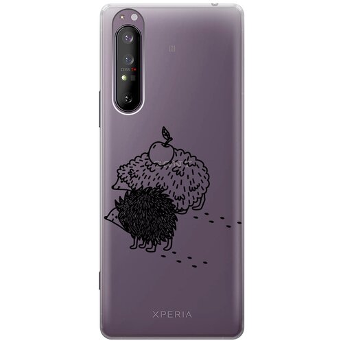 Силиконовый чехол с принтом Funny hedgehogs для Sony Xperia 1 II / Сони Иксперия 1 2 силиконовый чехол на sony xperia 1 iii сони иксперия 1 3 с 3d принтом patriot прозрачный