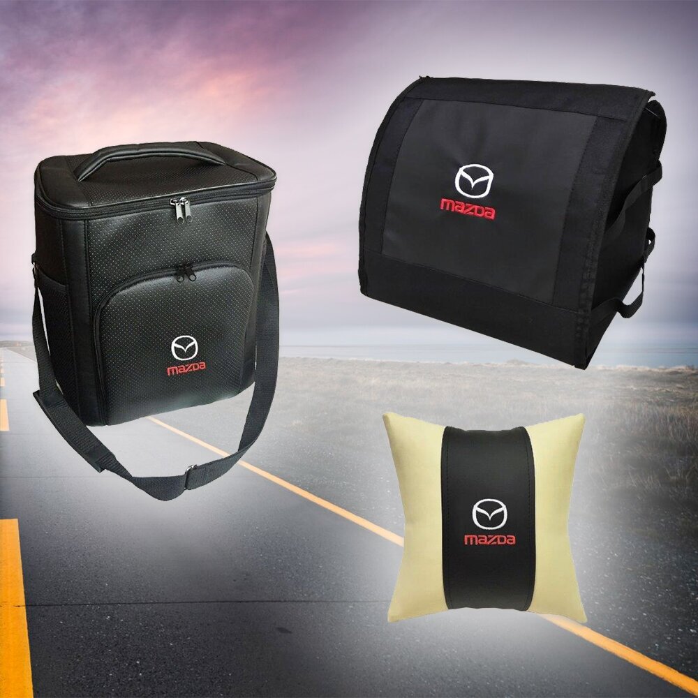 Подарочный набор автомобилиста для Mazda (мазда): термосумка, подушка и органайзер