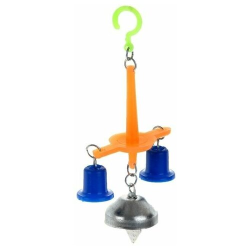 игрушка для птиц брелок разноцветный 1 шт Игрушка для птиц с колокольчиком No. 2, разноцветный, 1 шт.