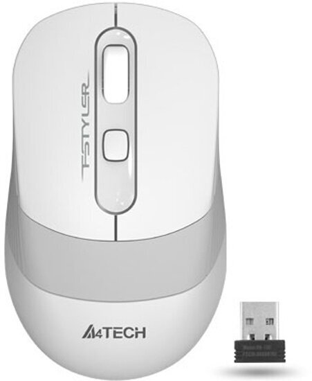 Мышь A4TECH Fstyler FG10 белый/серый оптическая (2000dpi) беспроводная USB (1147569)