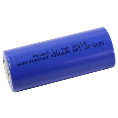 фото Аккумулятор li-ion 26650 unprotected 4800 mah 3.7 в rexant 30-2080