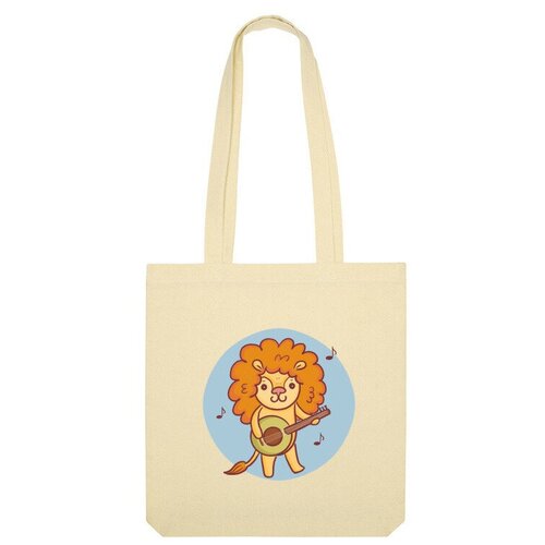 Сумка шоппер Us Basic, бежевый сумка милый лев с флагом подарок для льва желтый