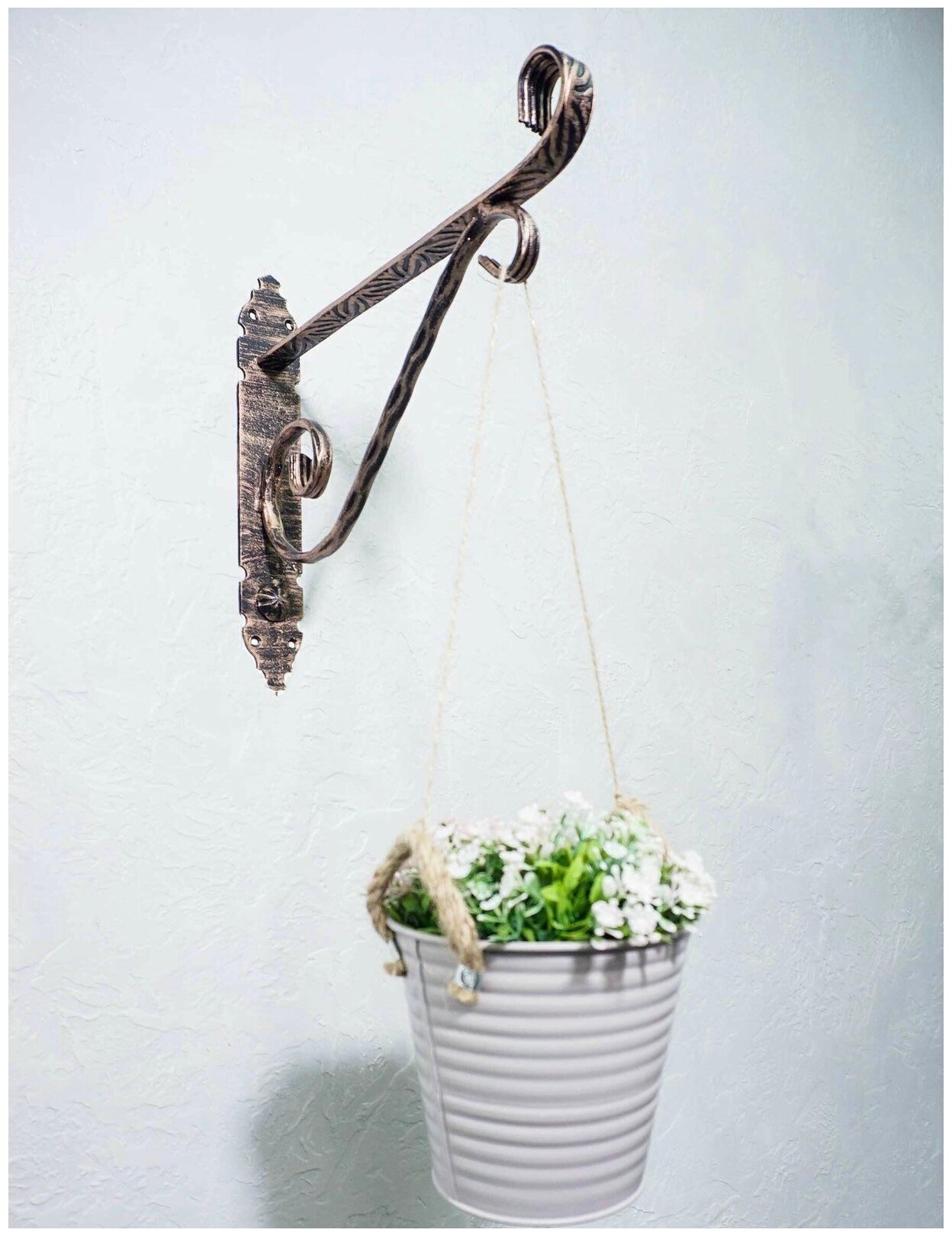 Кронштейн "Малый" 25 см./ крепление держатель к стене/ аксессуар для кашпо/для цветов и растений/полкодержатель