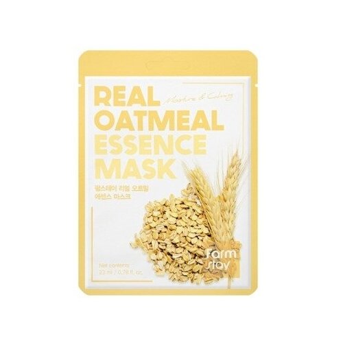 FarmStay Маска тканевая для лица с овсом - Real oatmeal essence mask, 23мл уход за кожей лица farmstay маска для лица тканевая с экстрактом кокоса