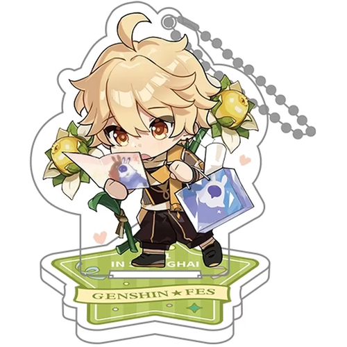 Фигурка miHoYo Genshin Fes Chibi Character Standee Strap Aether, 6.1 см