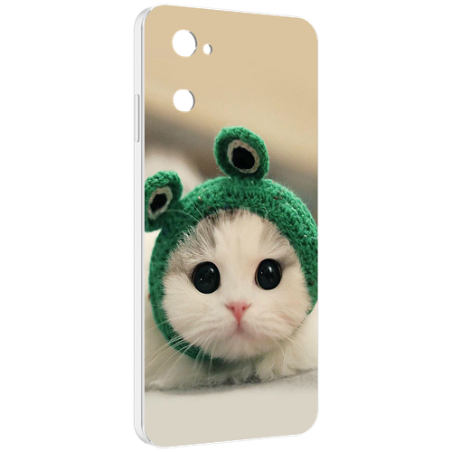 Чехол MyPads кот-лягушка детский для UleFone Note 12 / Note 12P задняя-панель-накладка-бампер