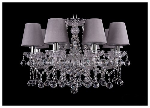 Люстра Bohemia Ivele Crystal 1413 1413/8/200/Ni/Balls/SH24, E14, 320 Вт, кол-во ламп: 8 шт., цвет: бесцветный