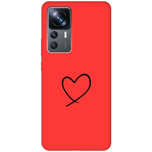 Матовый чехол Heart для Xiaomi 12T / 12T Pro / Сяоми 12Т / 12Т Про с 3D эффектом красный матовый чехол controller pattern для xiaomi 12t 12t pro сяоми 12т 12т про с 3d эффектом синий