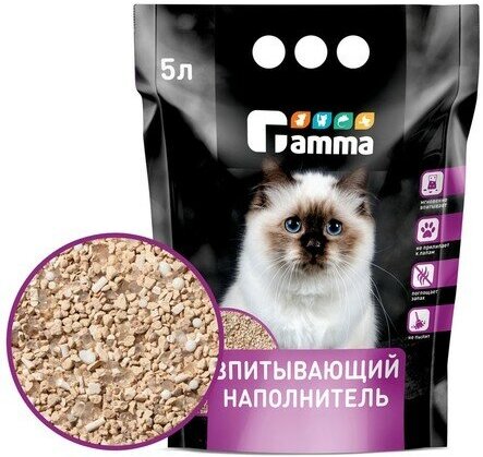 Наполнитель для кошачьих туалетов Gamma 5л, впитывающий