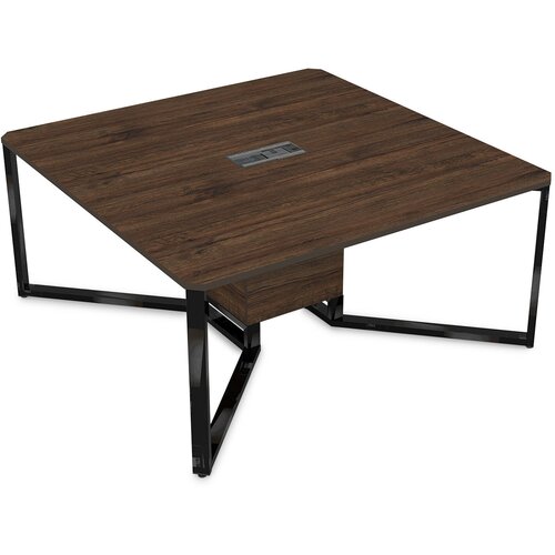 Стол для переговоров Summit Alsav 16СК.122 Брауни/Черный глянец 1200*1200*750