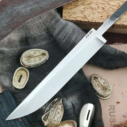 Клинок для ножа "Бурятский" из кованой стали Х12МФ