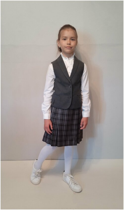 Школьный жилет  для девочек , размер 158-42, серый