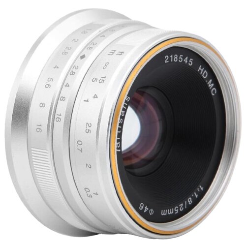 Объектив 7Artisans 25mm F1.8 X Mount Серебро A103S