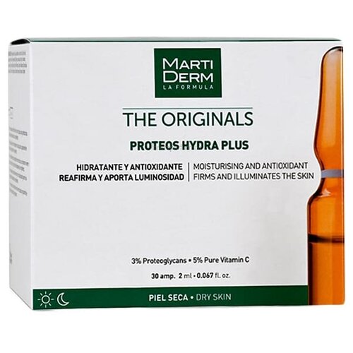 Martiderm The Originals Proteos Hydra Plus Ампулы для лица, 2 мл, 30 шт. ампулы для сухой обезвозженной кожи 30 2 мл martiderm the originals proteos hydra plus 30 мл