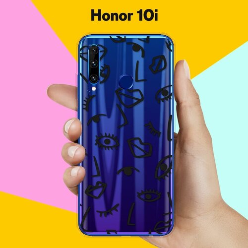 Силиконовый чехол Глаза и губы на Honor 10i силиконовый чехол глаза и губы на honor 7a pro