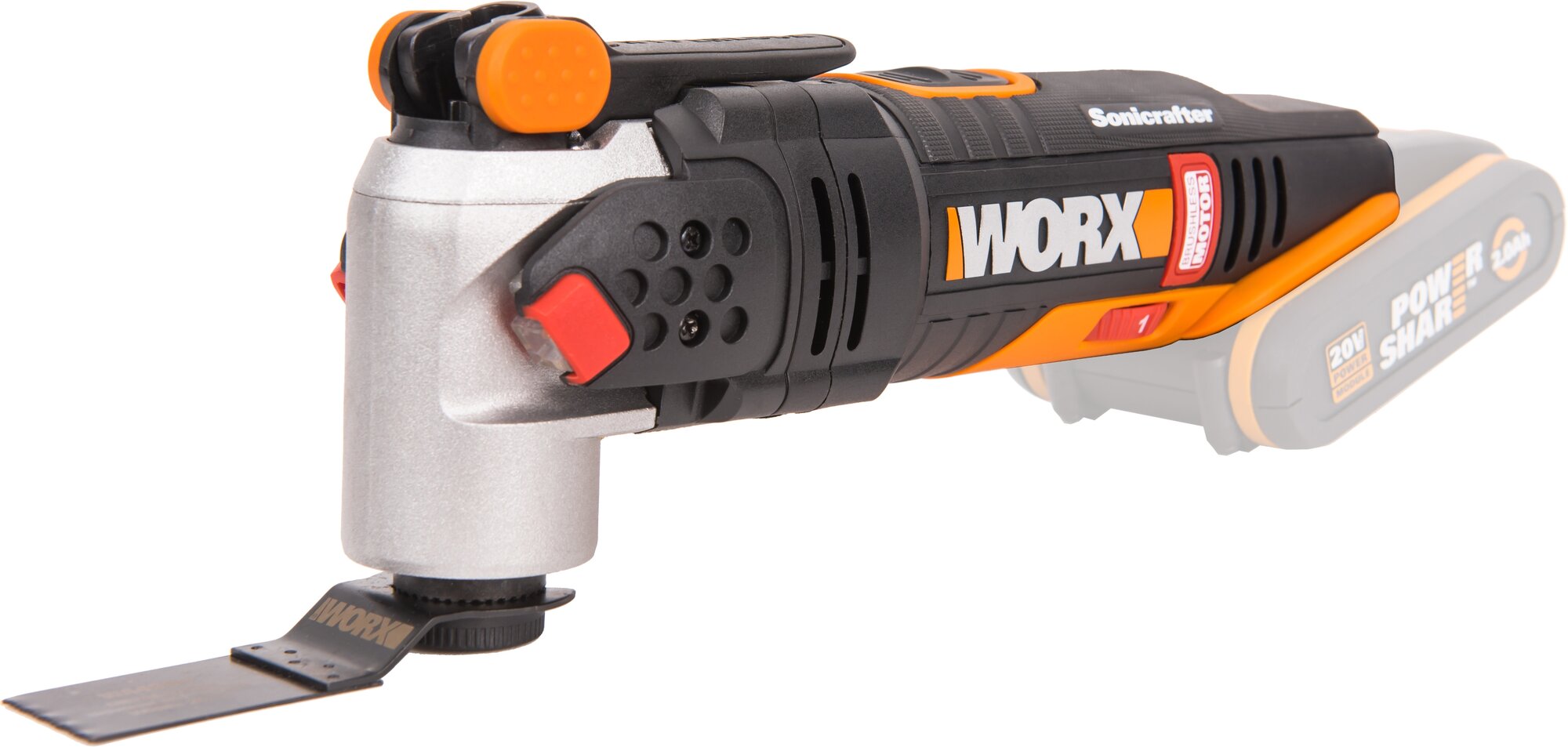 Аккумуляторный реноватор с бесщеточным мотором Worx WX693.9, 18000 кол/мин, 20 В, без АКБ и ЗУ, коробка - фотография № 16