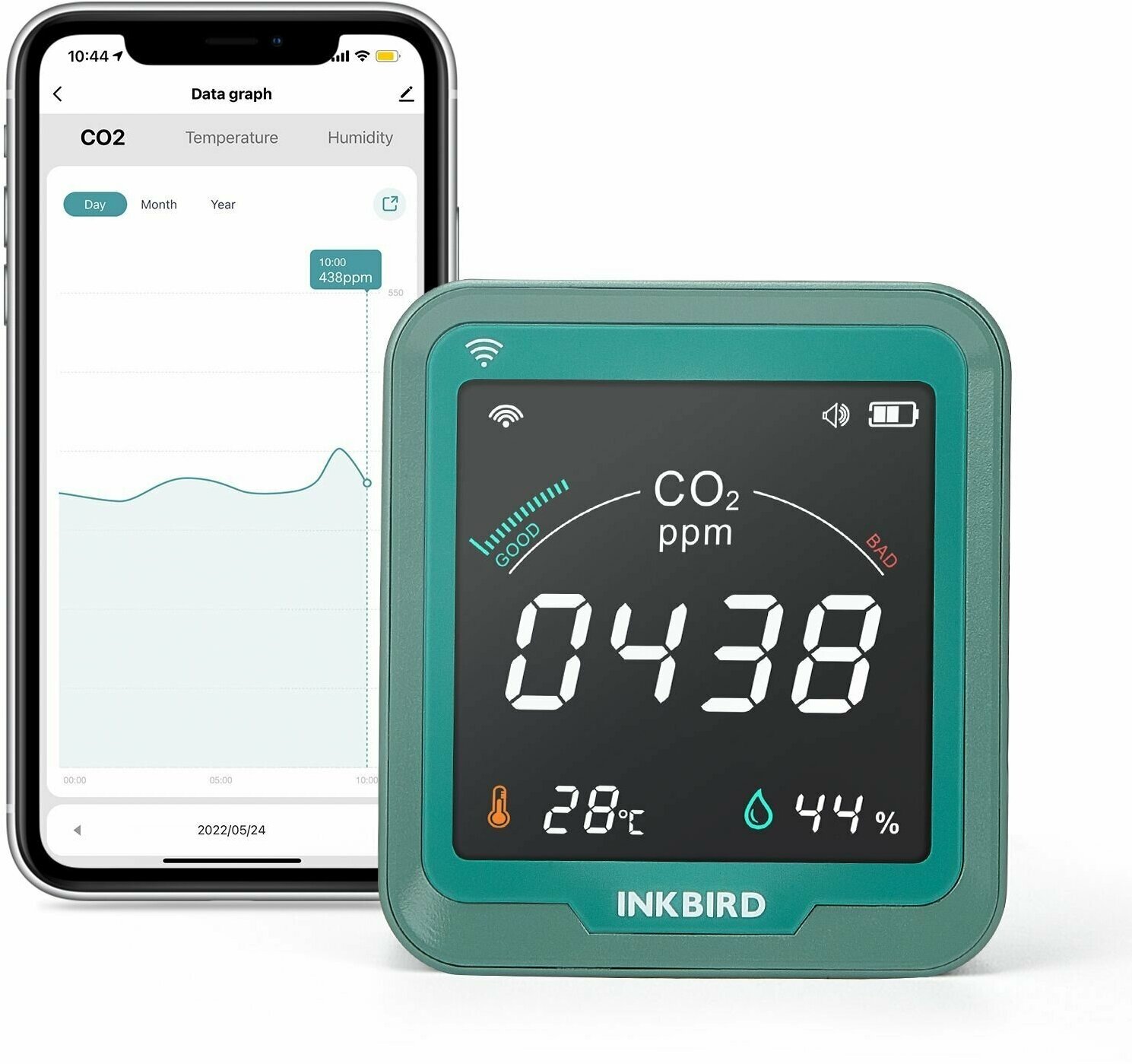 Измеритель углекислого газа, INKBIRD INK-CO2WIFI - фотография № 3