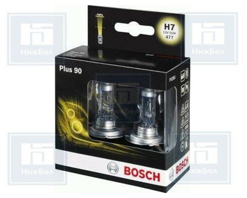 BOSCH Лампа галоген. H7 12 V 55 W Plus 90 (к-т) (BOSCH)