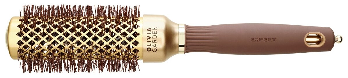 Термобрашинг Olivia Garden EXPERT BLOWOUT SHINE Wavy Bristles Gold&Brown, 35 мм