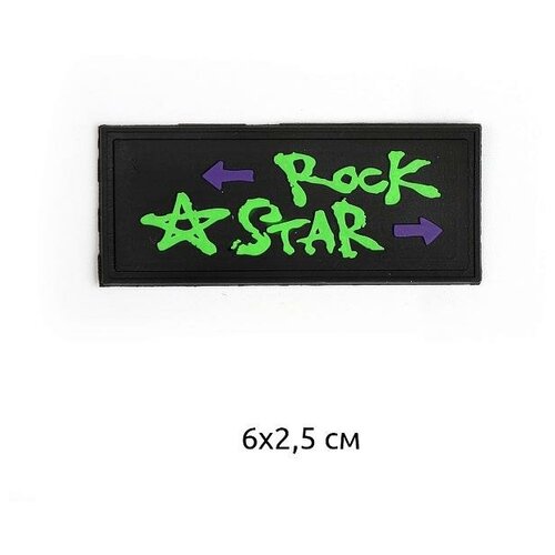 Аппликации пришивные арт. TBY.2403 Rock Star 6х2,5см, уп.20 шт